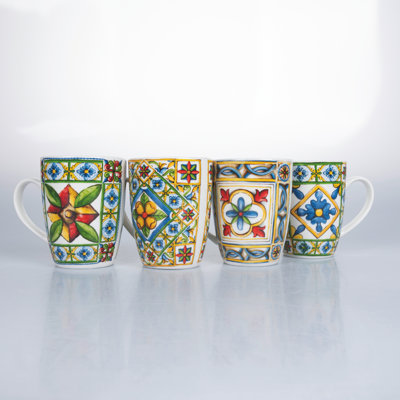 4-tlg. Kaffeebecher-Set Costiera aus Bone China