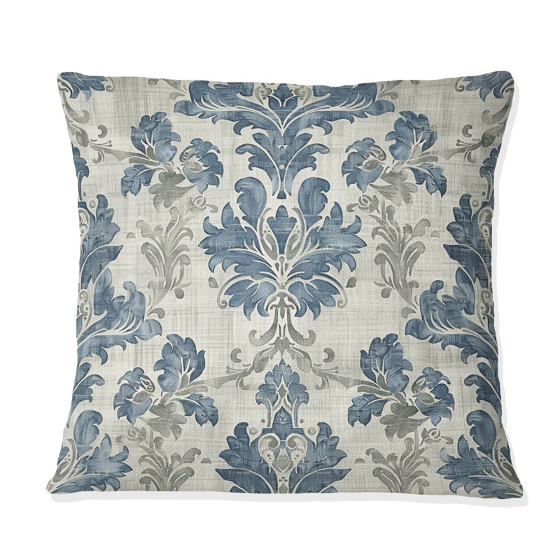 Cornflower Blue And Silver Country Chic I - Country Pillow, Square, 18" x 18"