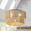 Luminaire suspendu tambour en rotin 5 niveaux-1825569399