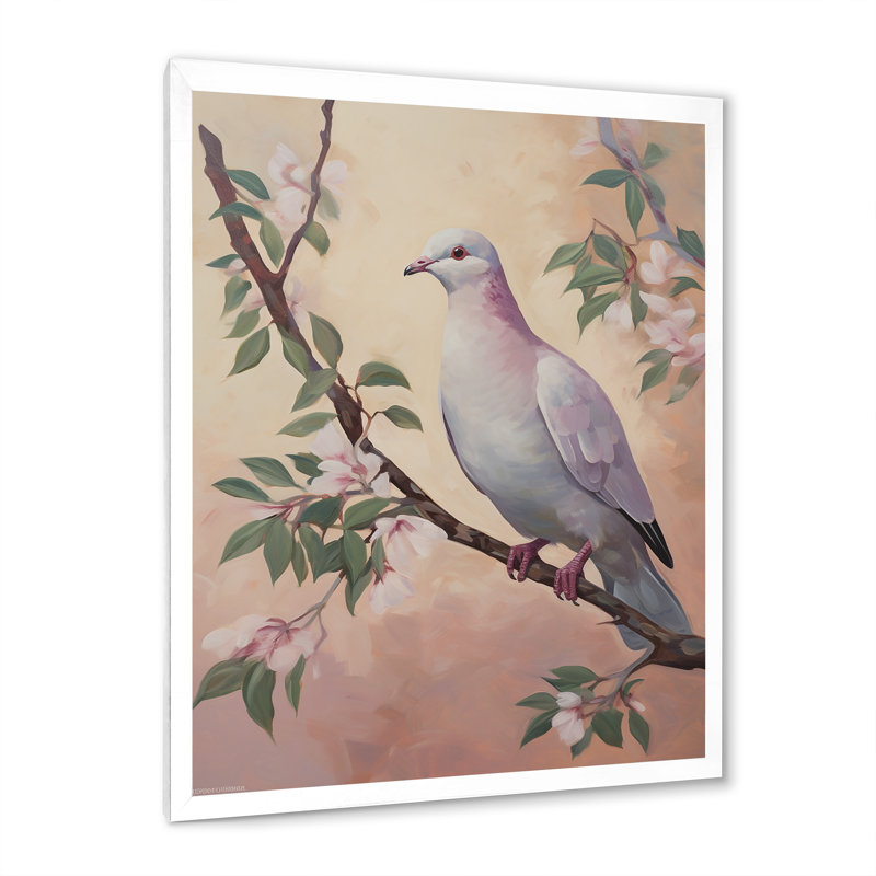 Impression sur toile Dove, H 32 po x l 16 po x P 1 po, Cadre simple blanc