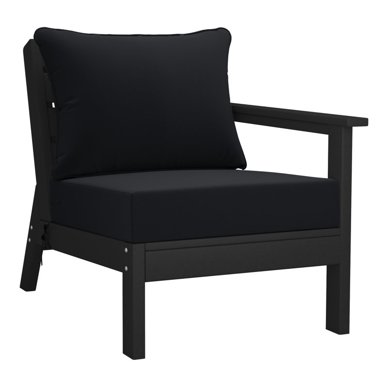 Deep Seating Right Arm Chair With Cushions, Black, Black