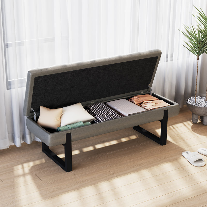  Banc de rangement 52 po, Gris