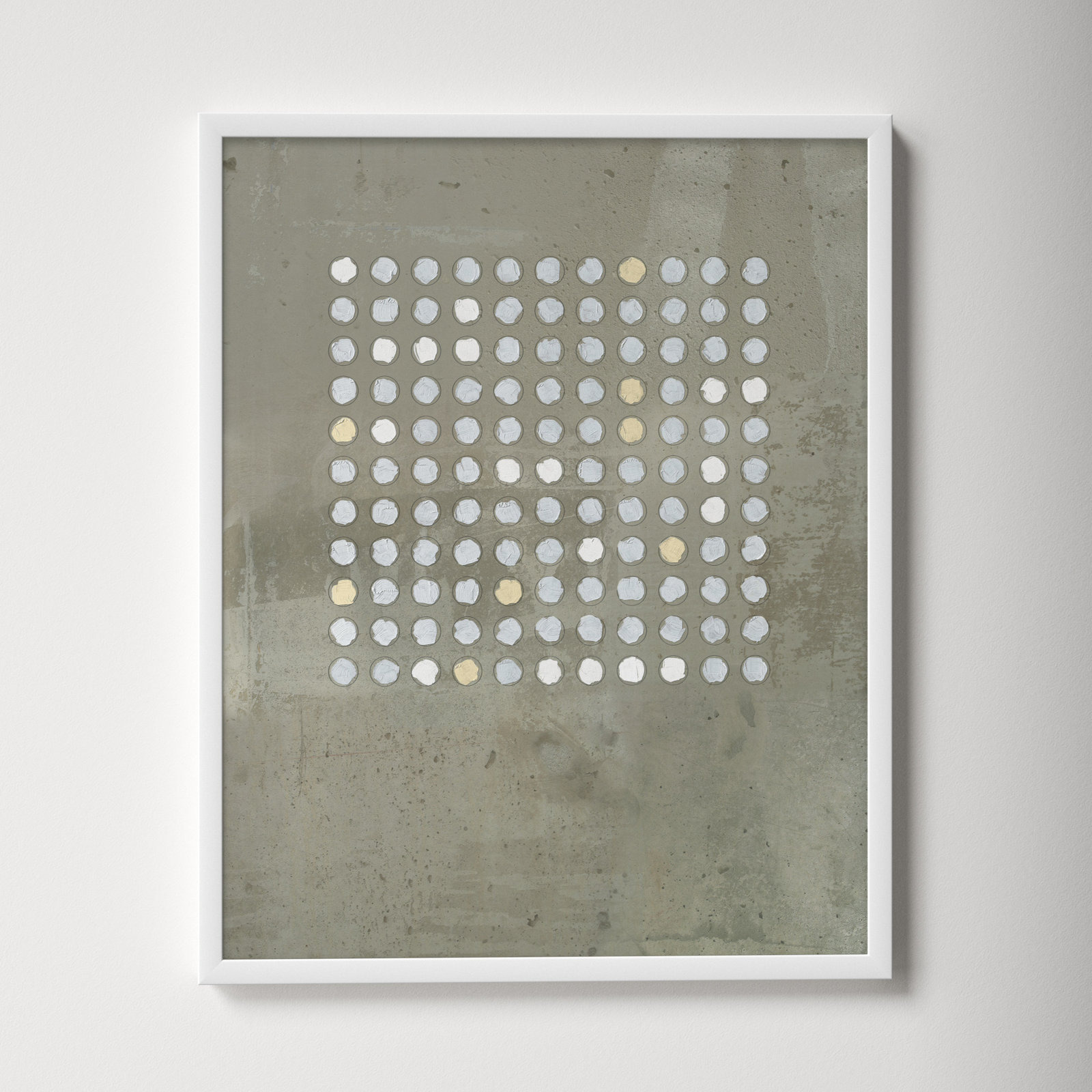 Circles In Squares 2 by Jacques Pilon, White, 25" H x 20" W x 1.25" D