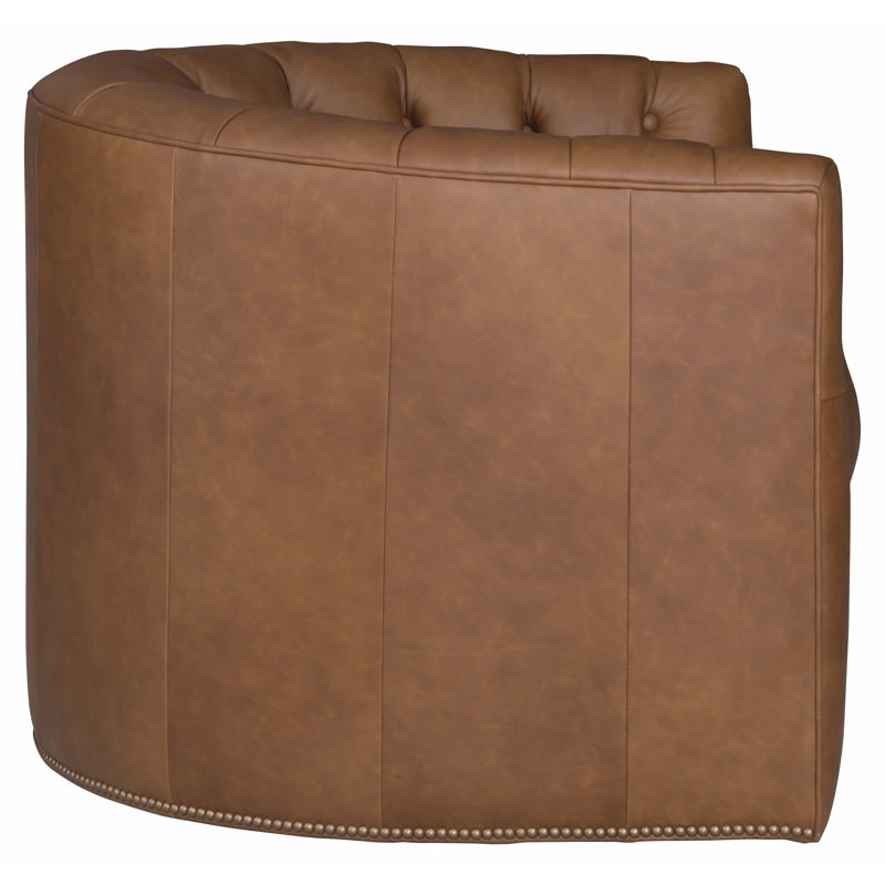 Leather Tufted Armchair, 1181 Pearl