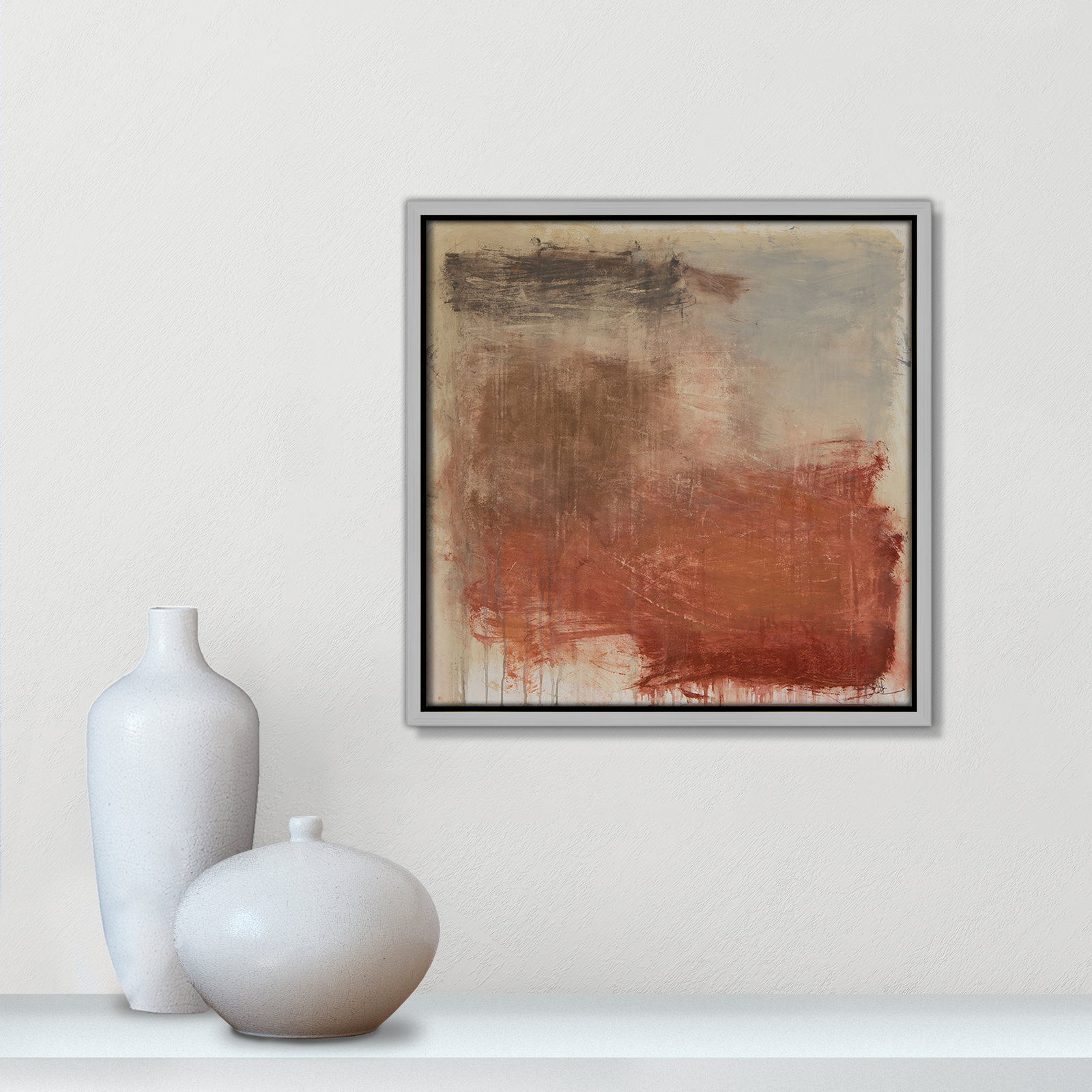 Autumn Over The Rivera Print by , Silver, 13.5" H x 13.5" W