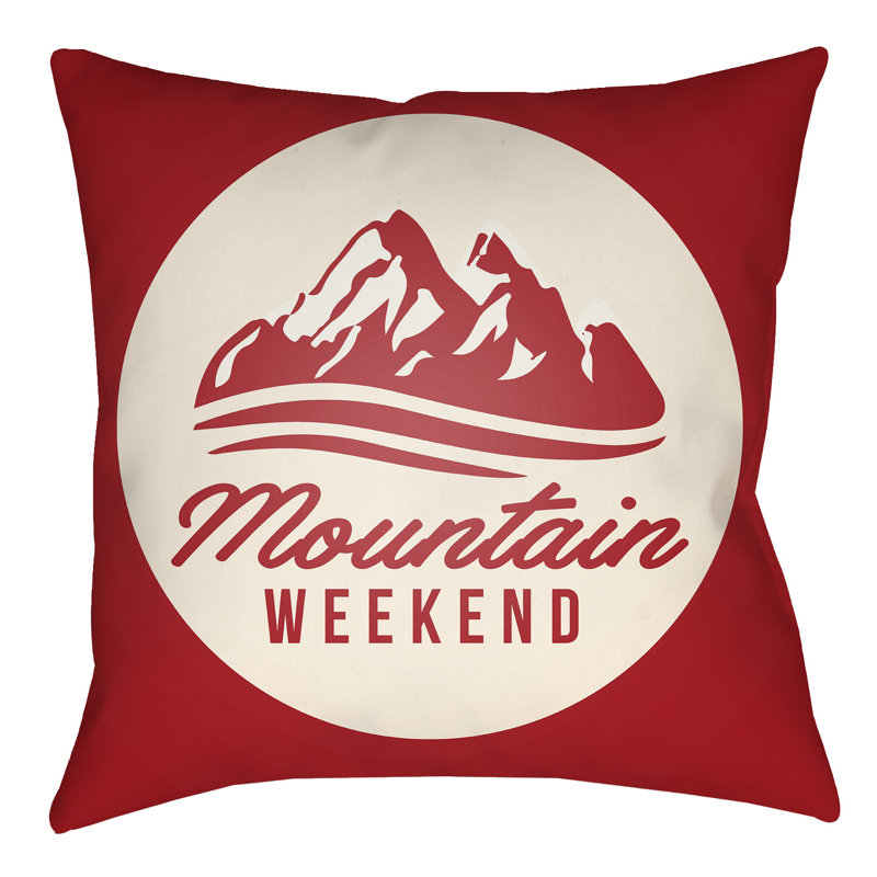 Lodge Cabin Alp Reversible Throw Pillow, 18" H x 18" W, Crimson Red/Beige