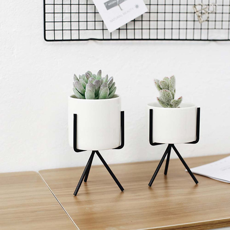 Adrius Pot Planter, 12.5cm H x 8cm W x 8cm D, Black