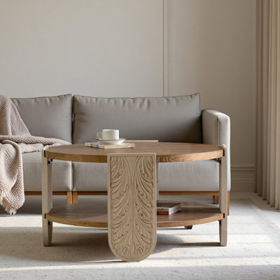 Table basse en bois sculpté, table de bout rétro avec rangement double couche, petite table d'appoint pour le salon, table de chevet de style palais pour les petits espaces