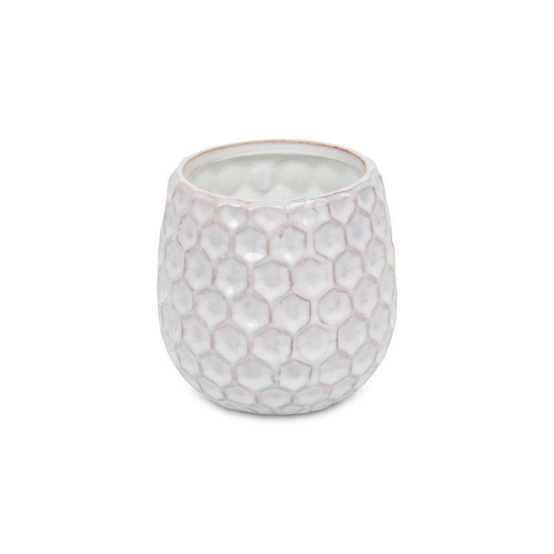 Eddins Handmade Ceramic Pot Planter, 4.5" H x 4" W x 4" D, White