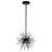 6-Light Starburst Chandelier – 16” Diameter, Black Finish – Modern Ceiling Light for Dining Room, Living Room, Bedroom