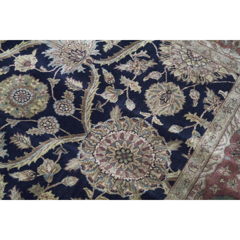 Avalon Wool Oriental Area Rug in Black/Rust