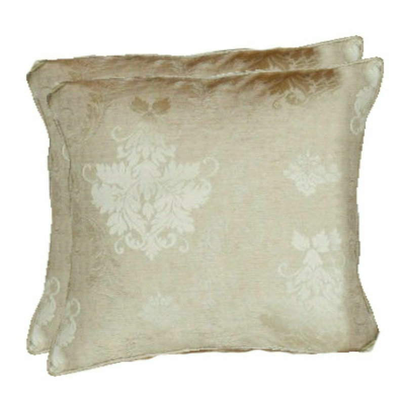 Virgina Floral Square Throw Pillow Cover, 45cm H x 45cm W, Beige