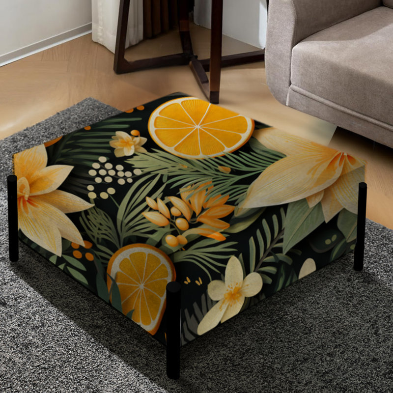 Mango Tango - motif tropical - grand repose-pieds carré tropical