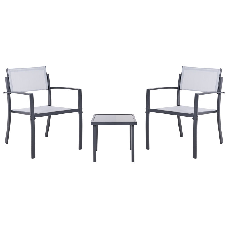 Bistro Set Castone Metal Grey, Grey