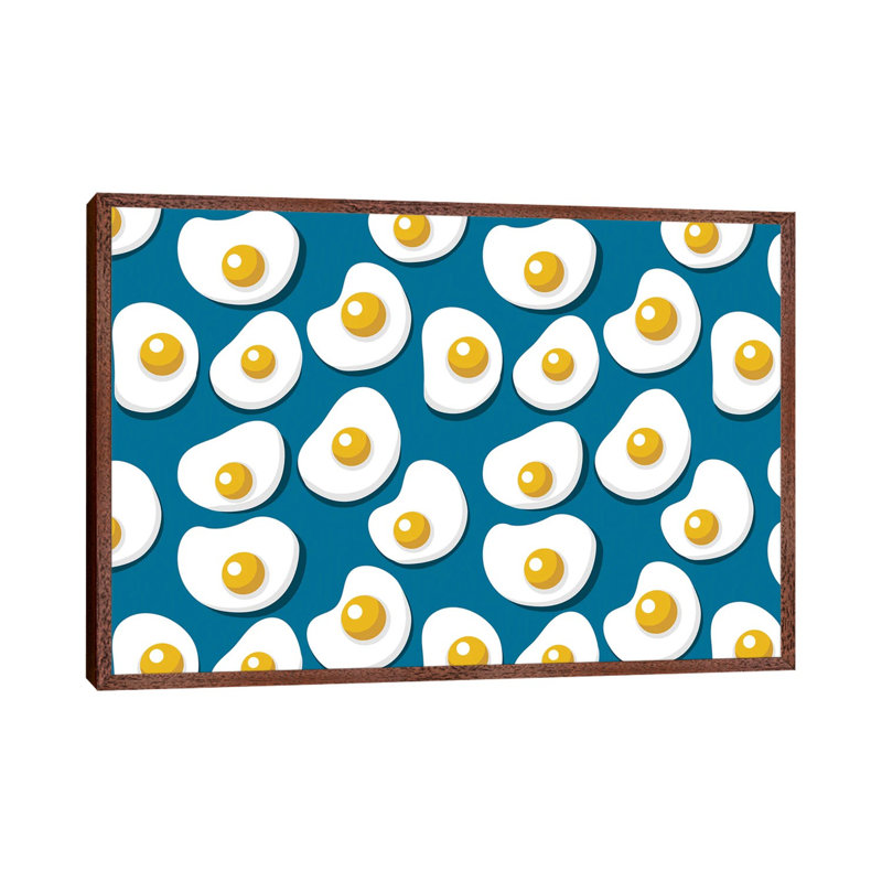 Fried Eggs Pattern by Show Me Mars - Gallery-Wrapped Canvas Giclée on Canvas, Classic Wood Framed, 152.5 cm H x 101.5 cm W