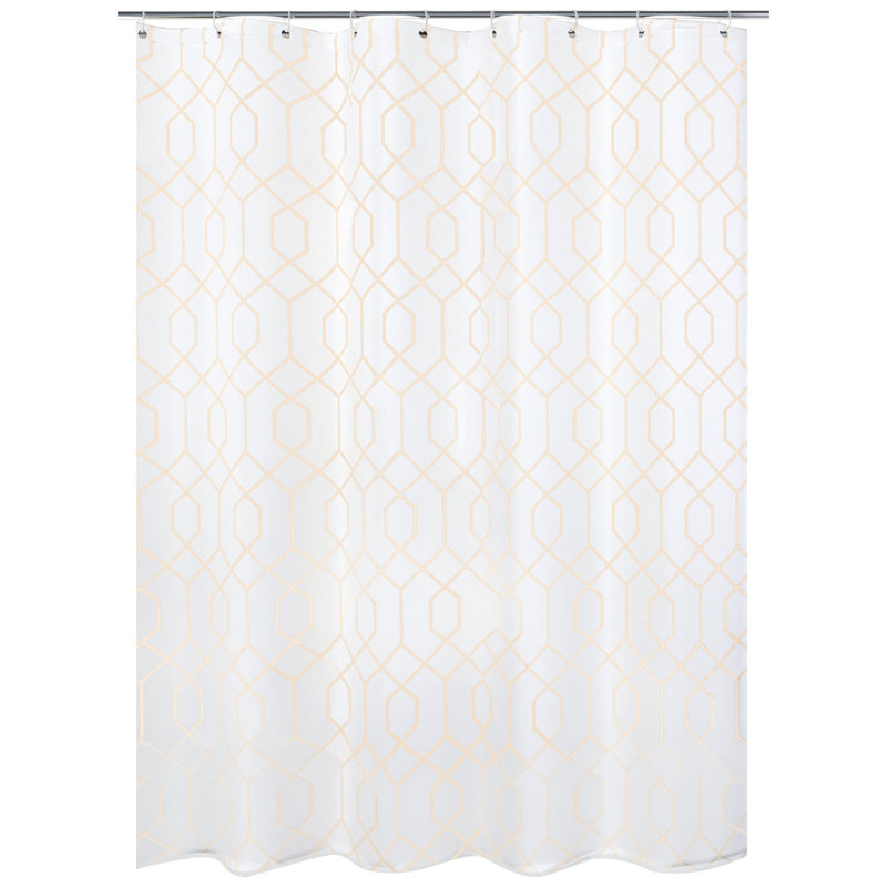 Rideau de douche en polyester 70,87 po x 70,87 po à motif géométrique, cloison de salle de bain