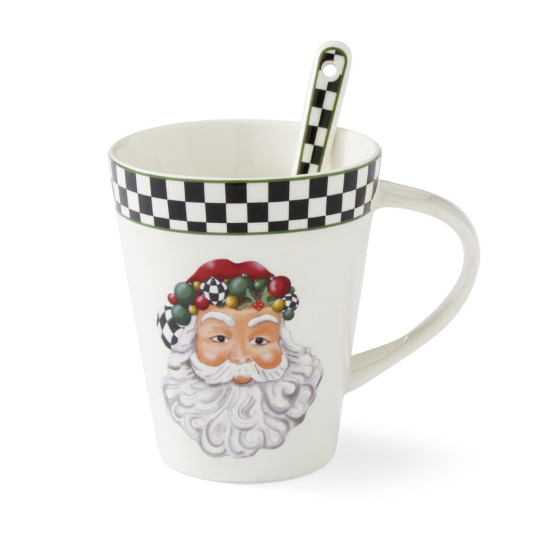 Black & White Mug and Spoon Set