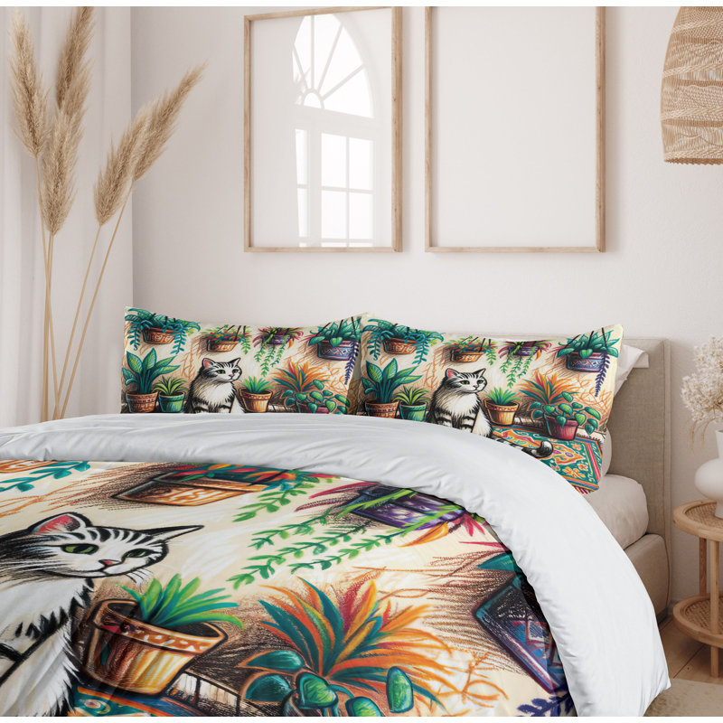Cat Duvet Cover, Queen Duvet Cover + 2 Standard Shams