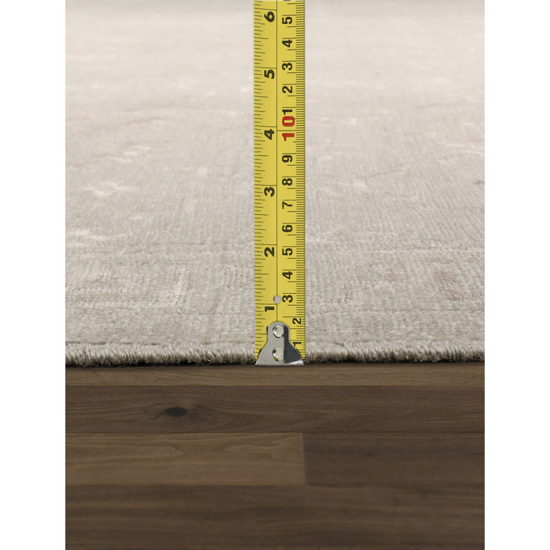 Tapis gris en laine noué à la main Khotan, Rectangle 9 pi 3 po x 12 pi 3 po