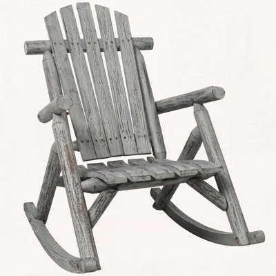 Chaise berçante en bois avec design ergonomique et dossier haut