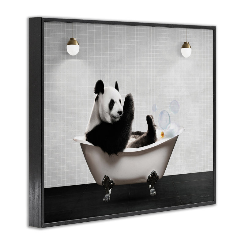 Panda dans un bain à bulles moderne, estampe numérique, design par Seven Trees Design, H 11 po x l 14 po