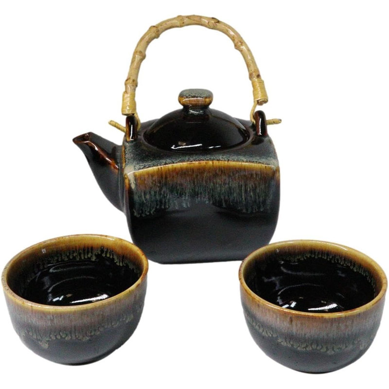 Ensemble de théière artistique avec glaçons réactifs et glaçure 32 oz avec 2 tasses à thé Artistic