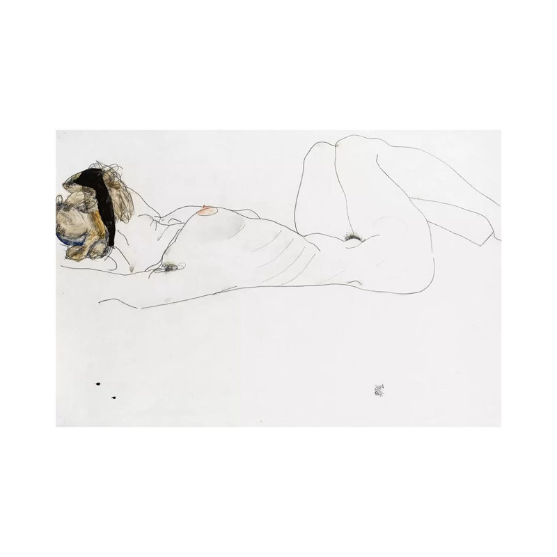Reclining Female Nude, 1912 by Egon Schiele - Wrapped Canvas Gallery-Wrapped Canvas Giclée, 20.32 cm H x 30.48 cm W