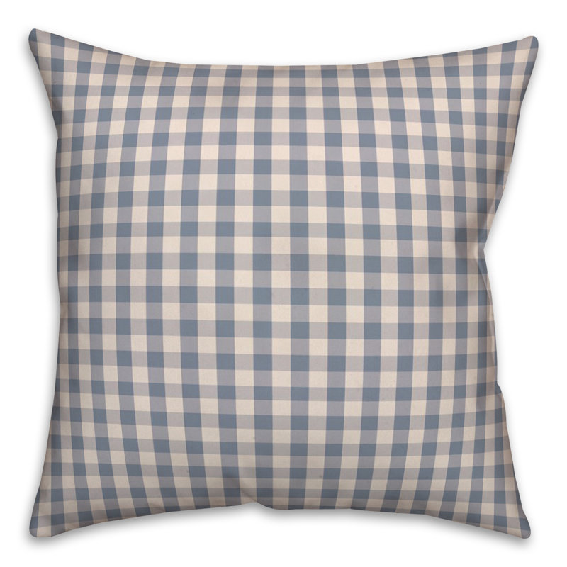 Plaid Reversible Throw Pillow, Blue