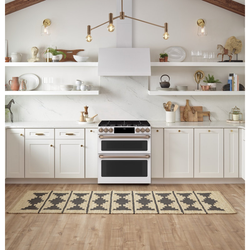 Café 30" 7 cu. ft. Smart Slide-in Dual Fuel Range with Griddle, Matte White