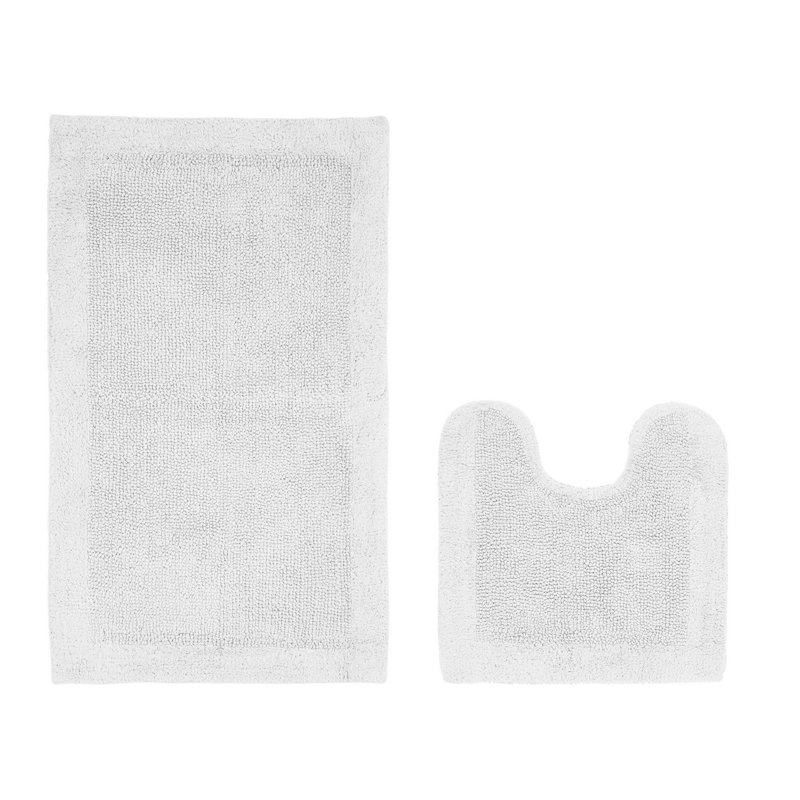 Ensemble de tapis pour salle de bain 2 pièces Moriceau, Blanc, 2 pièces (20 po x 20 po | 24 po x 40 po)