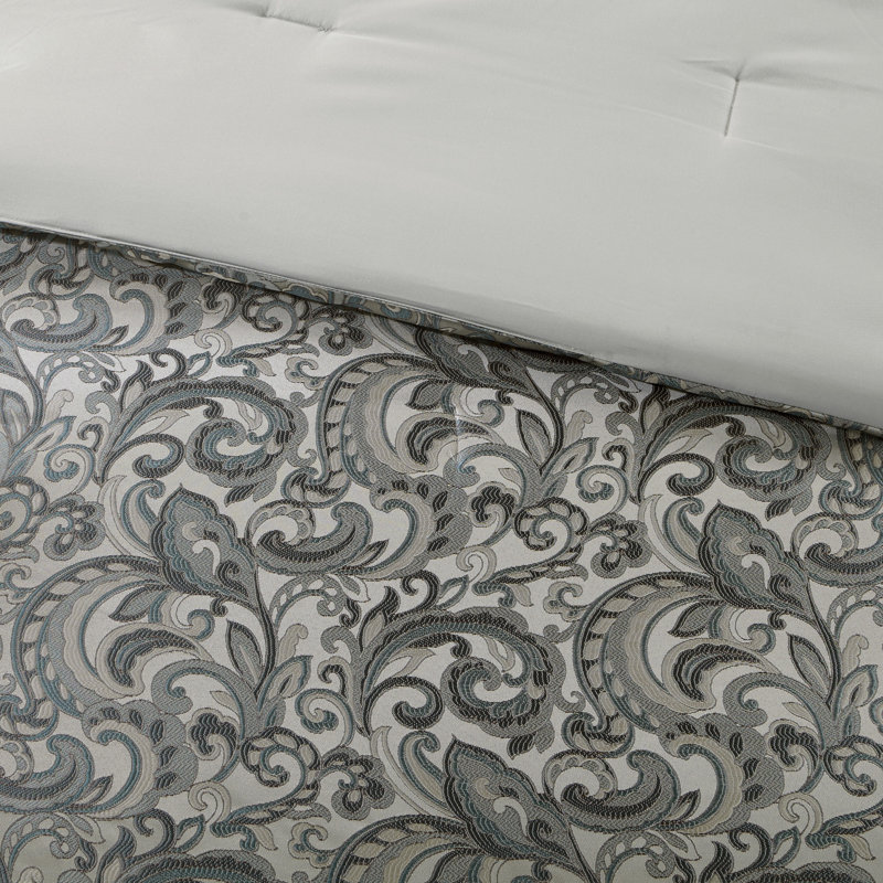 Ensemble de literie de luxe 24 pièces Brystol, Édredon très grand californien + 23 pièces supp, Bleu sarcelle