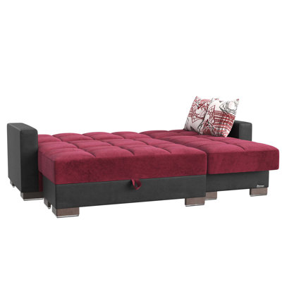 Chaise longue rembourrée convertible avec rangement