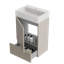 Meuble-lavabo autoportant rayé de 20 po avec lavabo en céramique pour salle de bain moderne, lavabo une pièce en céramique sans drain et robinet, KD