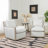 27" Wide Performance Fabric Down Fill No Assembly Upholstered Swivel Armchair (Set of 2)-206701526