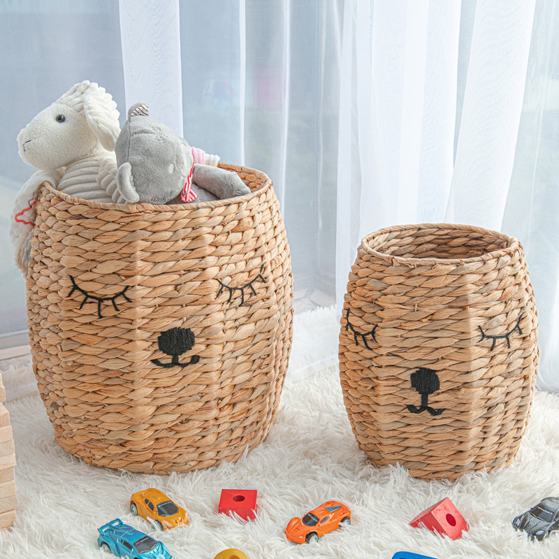 Set Of Two Round Bear Baskets