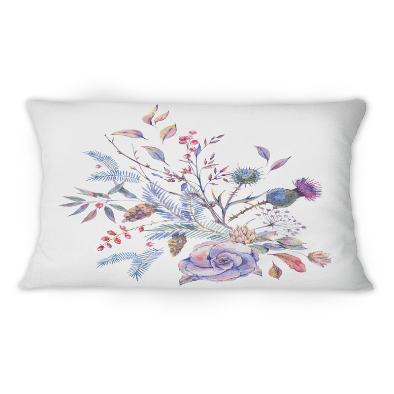 Coussin lombaire à motif floral