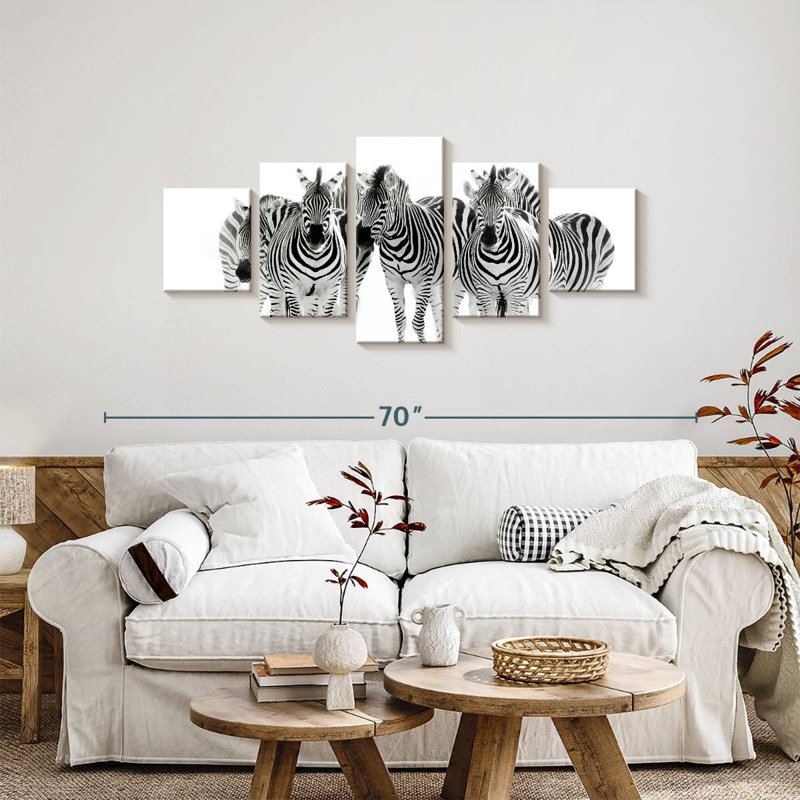 Zèbres Brampt en mouvement, H 24 po x l 55 po