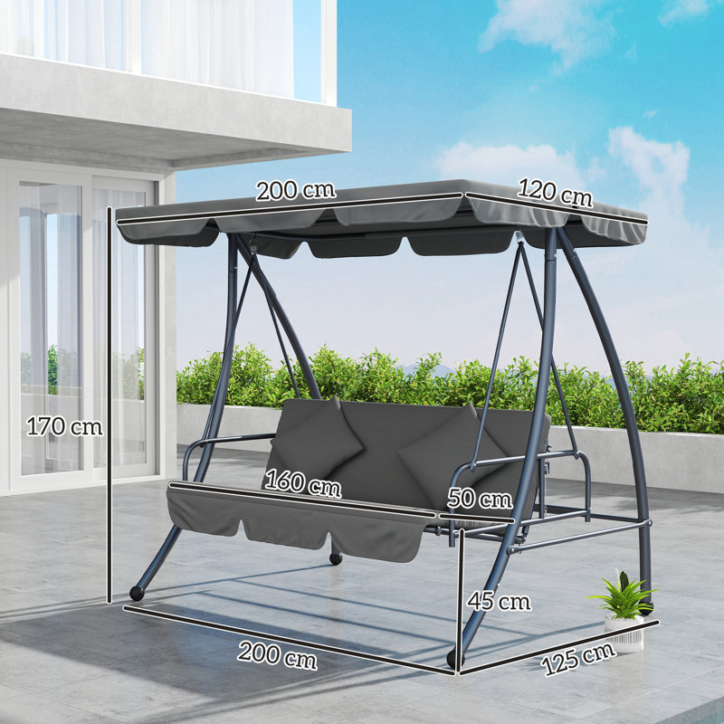 3 Person Porch Swing with Canopy