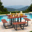 Solid Wood Patio Dining Set Table,
