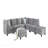 Basic Sectional Sofa, 120" Gray Velvet 8pc Modular  Sofa Sofa