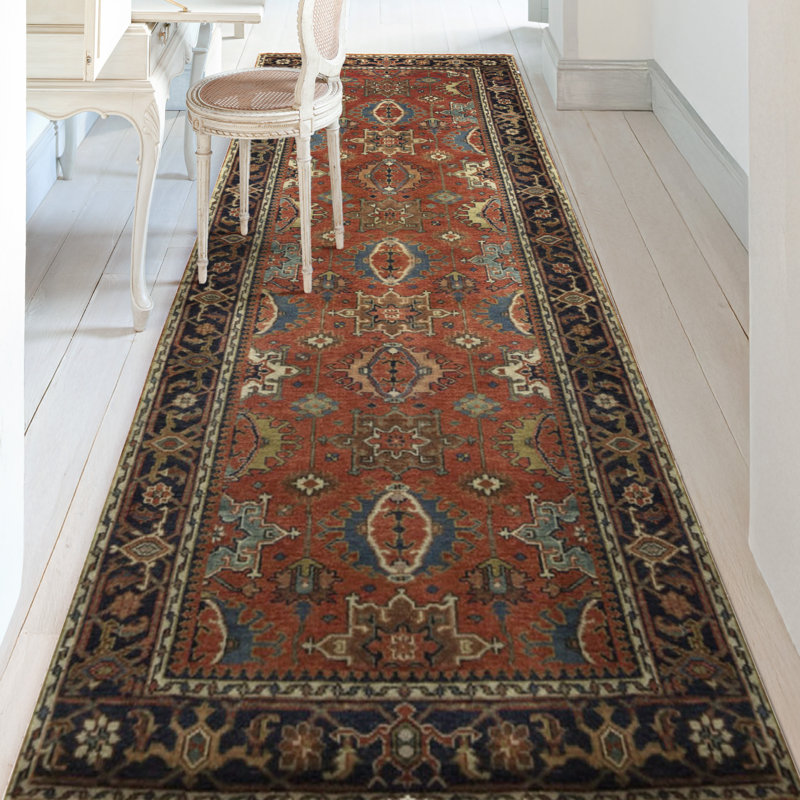 Antique Serapi One-of-a-Kind 4'1" X 10' Runner Wool Area Rug in