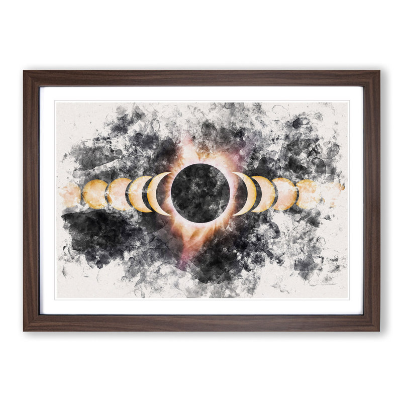 The Eclipse - Picture Frame Painting Print, 62cm H x 87cm W x 2cm D, Walnut Framed