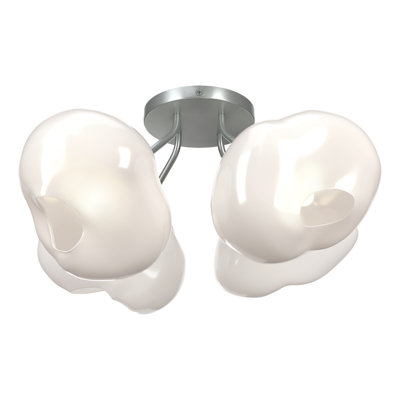 Ume Frosted Glass 4-Light Semi Flush Mount