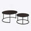 Ensemble de 2 tables basses modernes en similicuir avec base en métal doré, table d'appoint pour salon