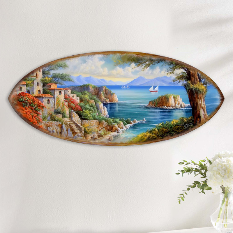 Décoration murale planche de surf Coastal View, H 8 po x l 24 po x P 1 po
