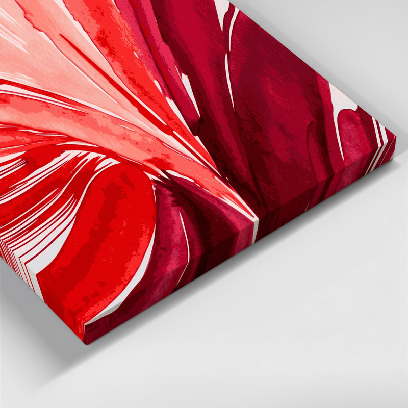 Aquarelle abstraite 49, art mural sur toile rose, H 8 po x l 8 po