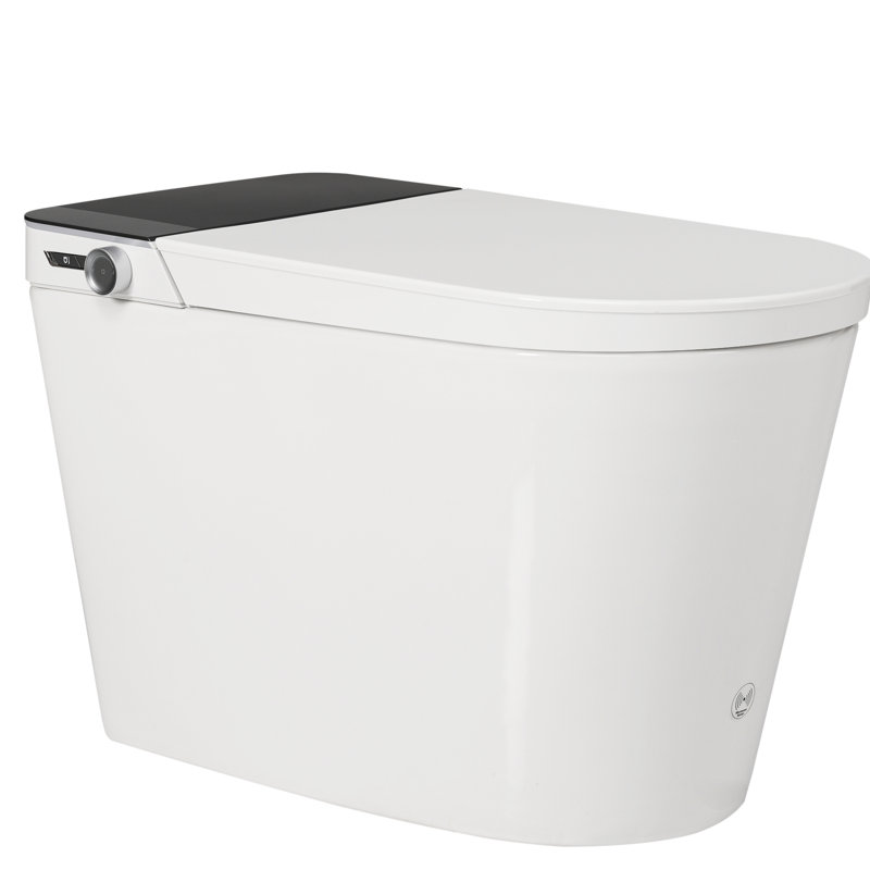 Smart Bidet Toilet, Auto - Open Lid And Flush, Wider Bidet, Warm Water Wash Air Drying, Foot Sensor Activation, Led Indicator, Remote Operated, White Color. Four Level Radar Sensing Distance,