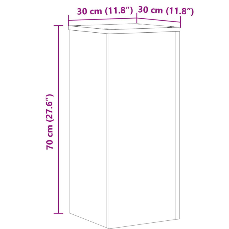 Plant Stand - Set of 2, White, 70cm H x 30cm W x 30cm D