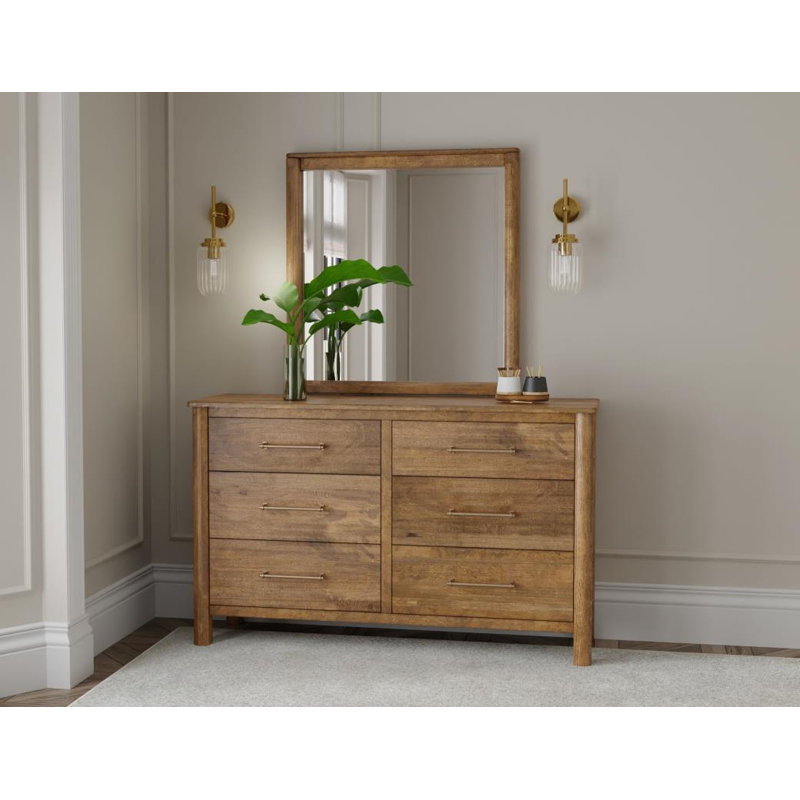Commode Olimpia à 6 tiroirs avec miroir
