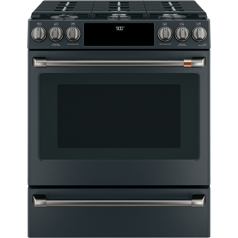 Front Control Gas Range Handle Kit, Brushed Black